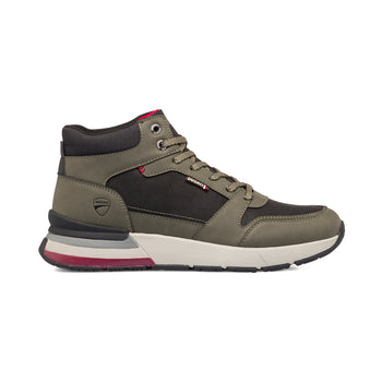 Sneakers alte verdi e nere da uomo con logo laterale Ducati, Brand, SKU m131000722, Immagine 0